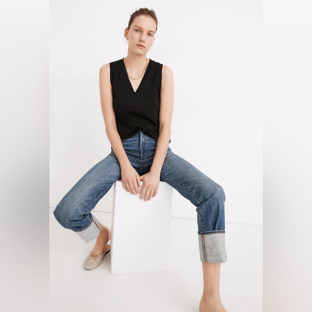 Madewell Whisper Cotton V-Neck Pocket Tank